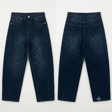 Load image into Gallery viewer, Qnuz Clothing Ballon Jeans w Leopard Clothing 33 denim blue
