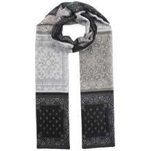 Load image into Gallery viewer, Qnuz Bandana Print Scarf 90 x 180 cm Scarf 99 Black
