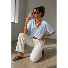 Load image into Gallery viewer, Qnuz Clothing Basic T-Shirt w V-Neck Clothing 32 blue
