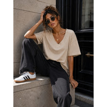 Load image into Gallery viewer, Qnuz Clothing Basic T-Shirt w V-Neck Clothing 63 Taupe
