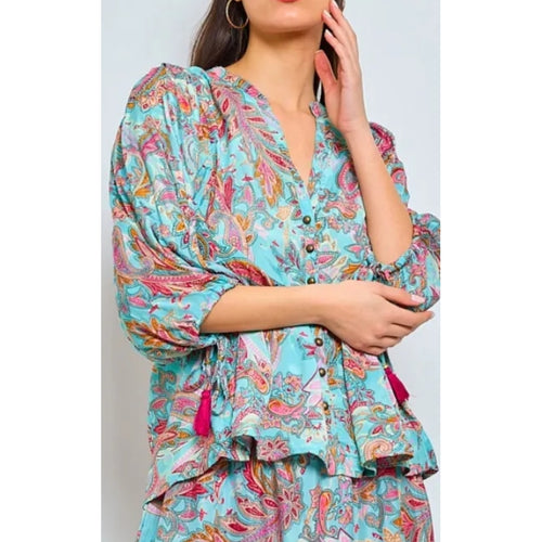 Qnuz Clothing Bella Blouse Clothing 32 blue