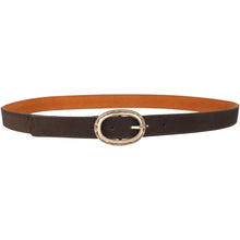 Load image into Gallery viewer, Qnuz Belt w. gold buckle 2,80 cm wide Belt 60 Marron
