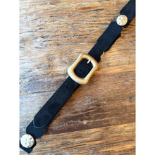 Load image into Gallery viewer, Qnuz Belt w gold ornaments 3 cm wide Belt 99 Black
