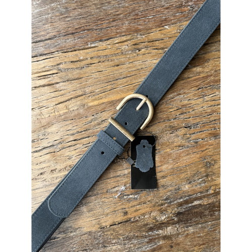 Qnuz Belt w gold ornaments 3 cm wide Belt 33 denim blue