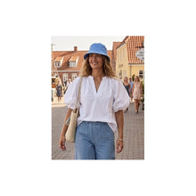 Load image into Gallery viewer, Qnuz Clothing Blouse W Ballon Sleeve Clothing 10 White
