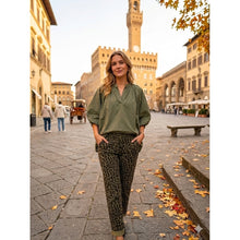 Load image into Gallery viewer, Qnuz Clothing Blouse W Ballon Sleeve Clothing 53 Army
