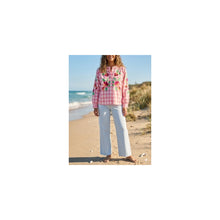 Load image into Gallery viewer, Qnuz Clothing Boheme Checkered shirt w embrodery Clothing 42 Rosa
