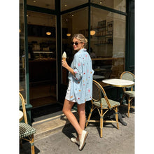 Load image into Gallery viewer, Qnuz Clothing Boheme Cotton shirt w embrodery Clothing 32 blue
