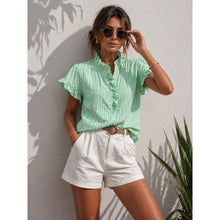 Load image into Gallery viewer, Qnuz Clothing Boheme Cotton shirt w embrodery Clothing 51 Spring green
