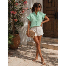 Load image into Gallery viewer, Qnuz Clothing Boheme Cotton shirt w embrodery Clothing 51 Spring green
