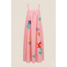 Load image into Gallery viewer, Qnuz Clothing Boheme Dress w Embrodery Clothing 4444 Bublegum
