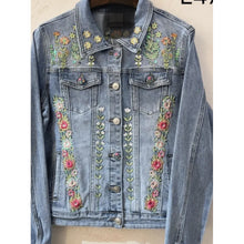 Load image into Gallery viewer, Qnuz Clothing Boheme Jacket w Emb Clothing 33 denim blue
