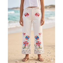 Load image into Gallery viewer, Qnuz Clothing Boheme Jeans w Emb Clothing 10 White
