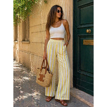 Load image into Gallery viewer, Qnuz Clothing Boheme Striped Pants Clothing 22 yellow
