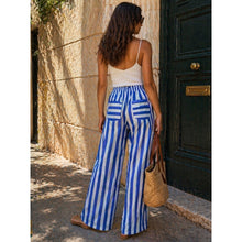 Load image into Gallery viewer, Qnuz Clothing Boheme Striped Pants Clothing 30 Blue
