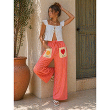 Load image into Gallery viewer, Qnuz Clothing Boheme Striped pants with heart Clothing 45 Corail
