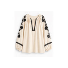 Load image into Gallery viewer, Qnuz Clothing Boheme blouse w embrodery Clothing 13 Beige
