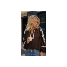 Load image into Gallery viewer, Qnuz Clothing Boheme blouse w embrodery Clothing 60 Marron

