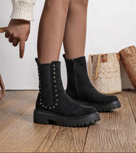 Load image into Gallery viewer, Qnuz Boots w Studs &amp; Zipper Shoe
