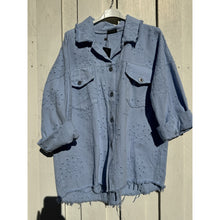 Load image into Gallery viewer, Qnuz Clothing Brodery Anglais Jacket 70 cm long Clothing 32 pastel Blue
