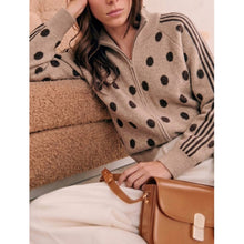 Load image into Gallery viewer, Qnuz Clothing Cardigan w Dots &amp; Zipper Clothing 63 Taupe
