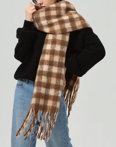 Qnuz Checkered Scarf 10% wool Scarf