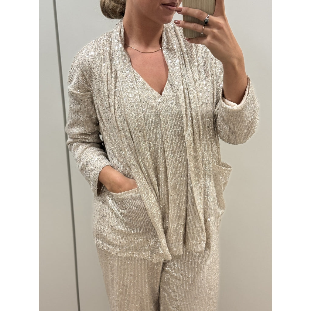 Qnuz Clothing Christmas Kimono w sequins Clothing 13 Beige