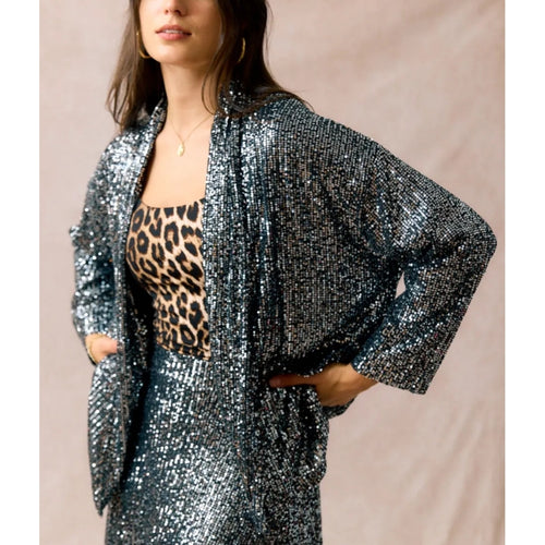 Qnuz Clothing Christmas Kimono w sequins Clothing 99 Black