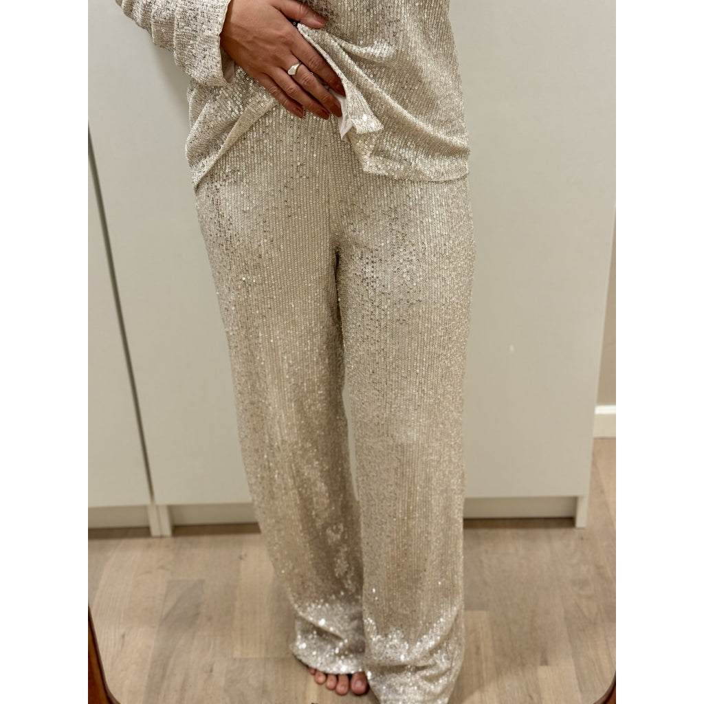 Qnuz Clothing Christmas Pants w sequins Clothing 13 Beige