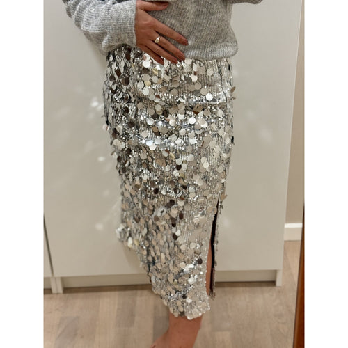 Qnuz Clothing Christmas Skirt Long w BIG sequins Clothing 80 Silver