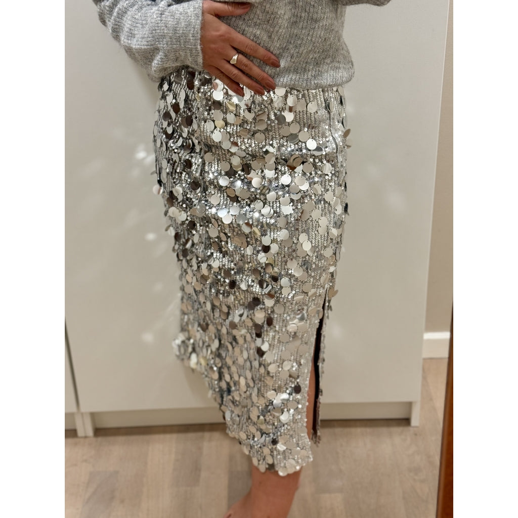 Qnuz Clothing Christmas Skirt Long w BIG sequins Clothing 80 Silver