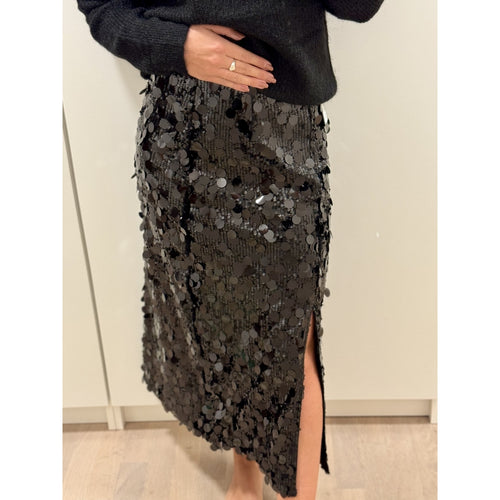 Qnuz Clothing Christmas Skirt Long w BIG sequins Clothing 99 Black