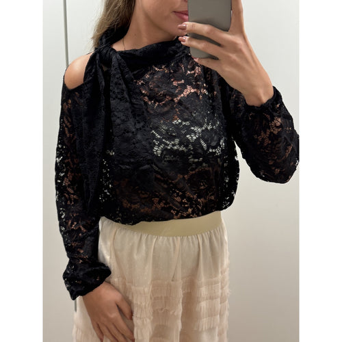 Qnuz Clothing Christmas soft Lace shirt Clothing 99 Black