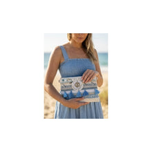 Load image into Gallery viewer, Qnuz Clutch/bag w Pearls Fatimas Eye x cm Bag 32 blue
