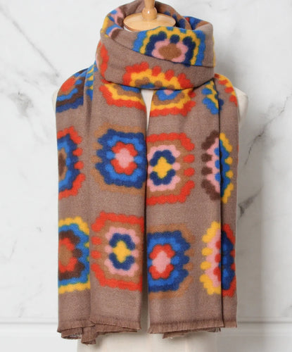 Qnuz Colourful Sacrf 10% wool 90% viscose Scarf