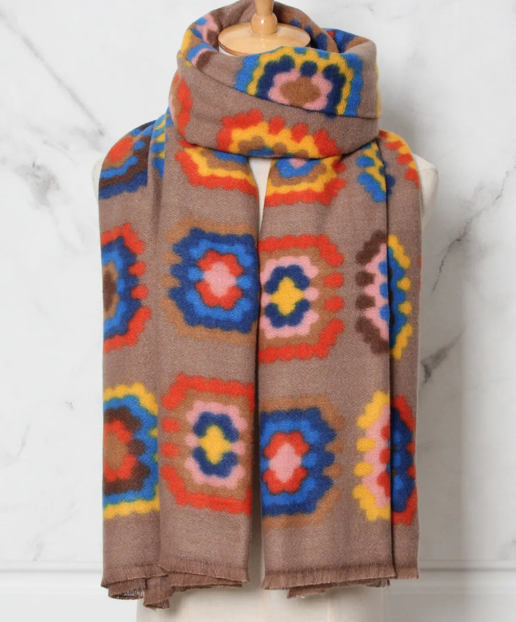 Qnuz Colourful Sacrf 10% wool 90% viscose Scarf