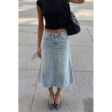 Load image into Gallery viewer, Qnuz Clothing Cool Denim Skirt Clothing 33 denim blue
