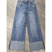 Load image into Gallery viewer, Qnuz Clothing Cool Jeans w turn ups Clothing 33 denim blue
