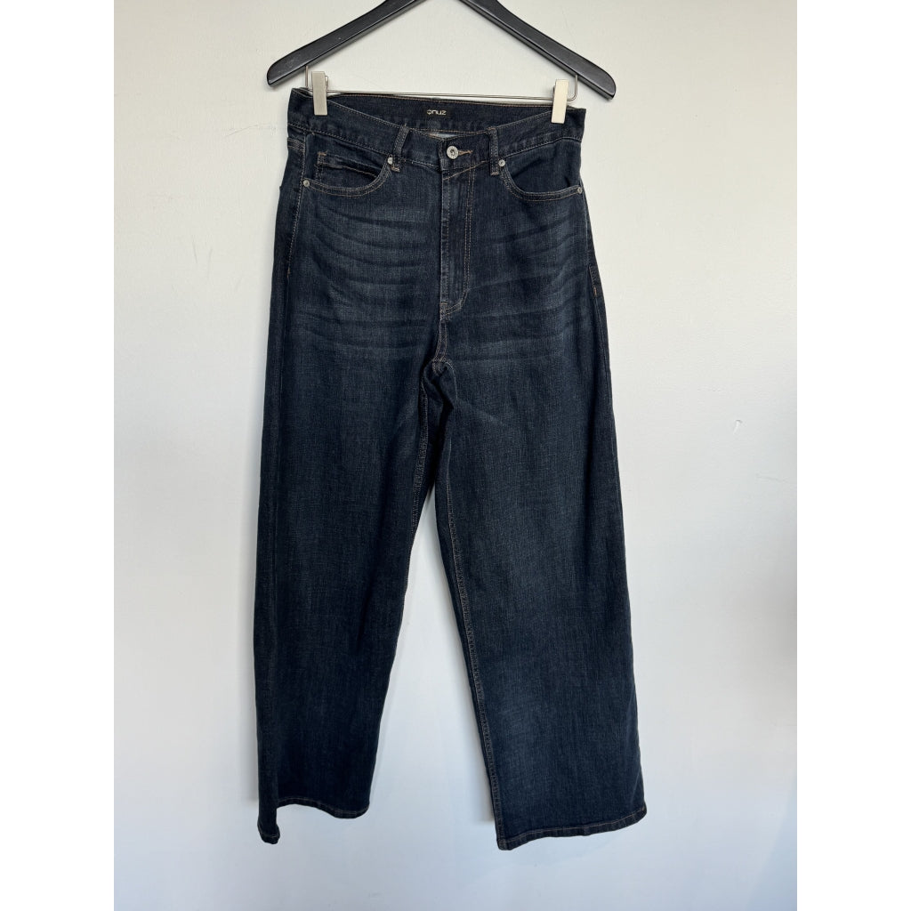 Qnuz Clothing Dark Trendy denim Jeans Clothing 33 denim blue