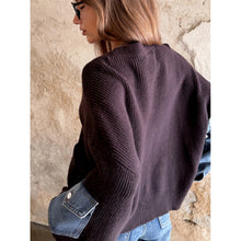 Load image into Gallery viewer, Qnuz Clothing Denim Knit mix cardigan Clothing 60 Marron
