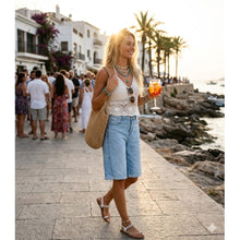 Load image into Gallery viewer, Qnuz Clothing Denim Shorts w turn up Clothing 33 denim blue

