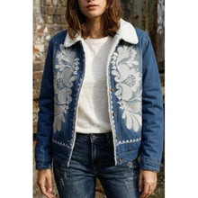Load image into Gallery viewer, Qnuz Clothing Denim jacket w Embrodery Clothing 33 denim blue
