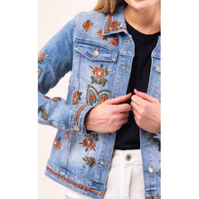 Load image into Gallery viewer, Qnuz Clothing Denim jacket w Embrodery Clothing 33 denim blue
