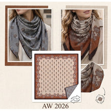 Load image into Gallery viewer, Qnuz Double printed on both sides Scarf 90x90 cm Scarf 63 Taupe
