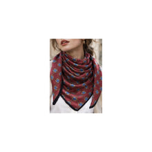 Load image into Gallery viewer, Qnuz Double printed on both sides Scarf 90x90 cm Scarf 28 Burgundy
