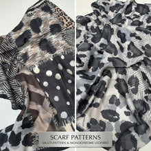 Load image into Gallery viewer, Qnuz Double printed on both sides Scarf 90x90 cm Scarf 64 Leopard
