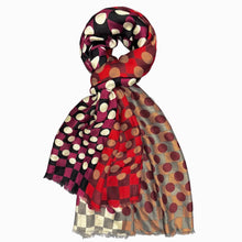 Load image into Gallery viewer, Qnuz Double printed on both sides Scarf 90x90 cm Scarf 28 Burgundy
