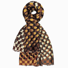 Load image into Gallery viewer, Qnuz Double printed on both sides Scarf 90x90 cm Scarf 60 Marron
