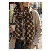 Load image into Gallery viewer, Qnuz Double printed on both sides Scarf 90x90 cm Scarf 60 Marron
