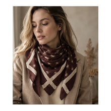 Load image into Gallery viewer, Qnuz Double printed on both sides Scarf 90x90 cm Scarf 60 Marron
